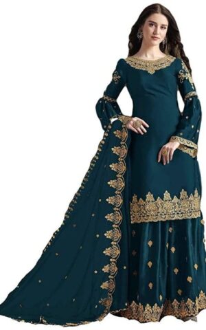 Elegant Deep Green Embriroidered Suit